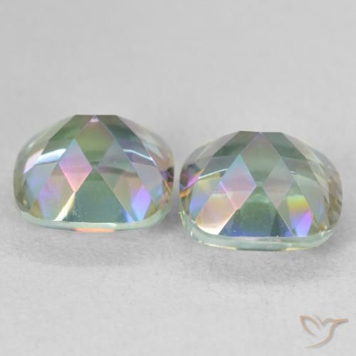 4.15 ct natürliche Mehrfarbig Mystischer Quarz-Edelsteine, Kissen, VVS