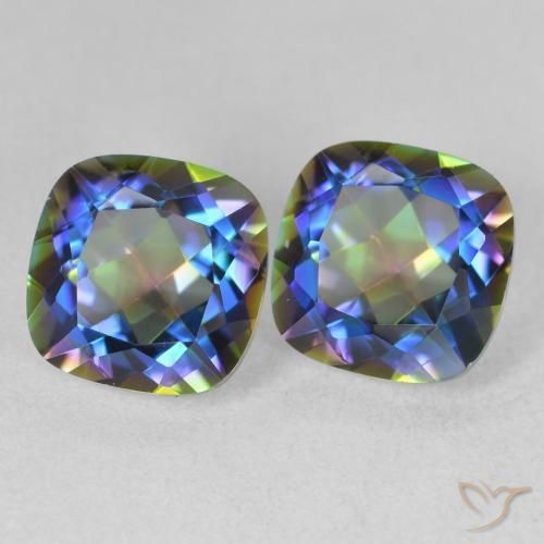 4.13 ct natürliche Mehrfarbig Mystischer Quarz-Edelsteine, Kissen, VVS