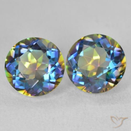 3.88 ct natürliche Mehrfarbig Mystischer Quarz-Edelsteine, Runden, VVS