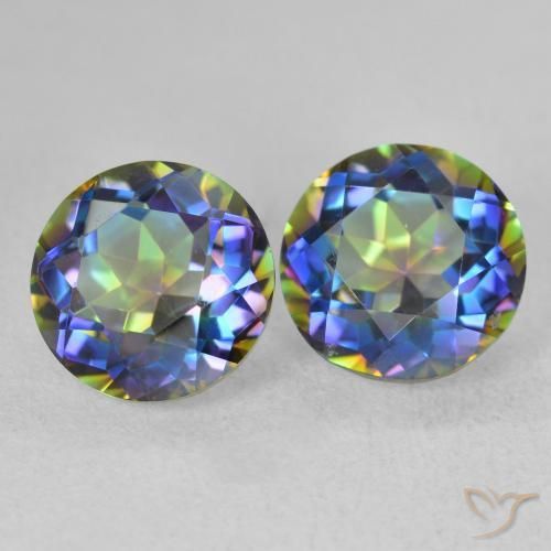 3.94 ct natürliche Mehrfarbig Mystischer Quarz-Edelsteine, Runden, VVS