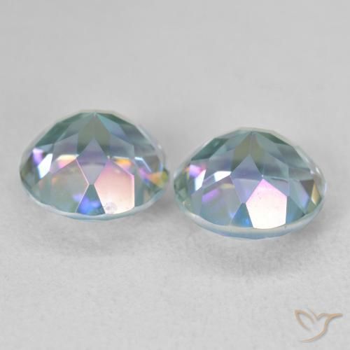 3.94 ct natürliche Mehrfarbig Mystischer Quarz-Edelsteine, Runden, VVS