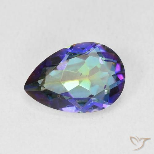 1.66ct Natürlicher Mehrfarbig Mystischer Quarz, Birnenform, VS