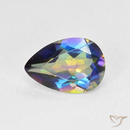1.82ct Natürlicher Mehrfarbig Mystischer Quarz, Birnenform, VS