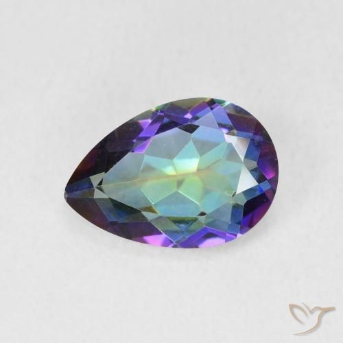 1.82ct Natürlicher Mehrfarbig Mystischer Quarz, Birnenform, VS