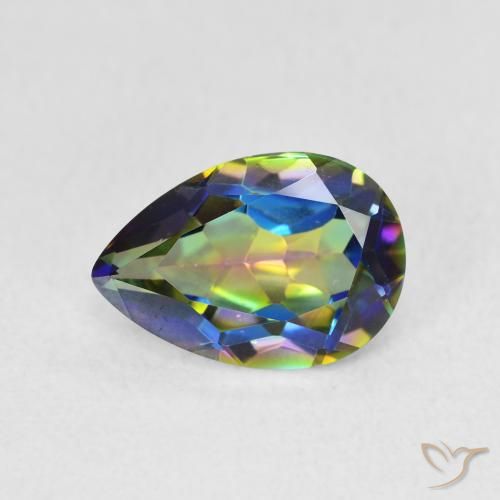 1.89ct Natürlicher Mehrfarbig Mystischer Quarz, Birnenform, VVS
