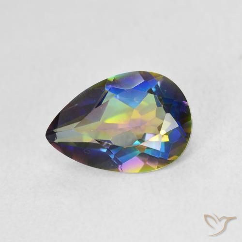 1.74ct Natürlicher Mehrfarbig Mystischer Quarz, Birnenform, VVS