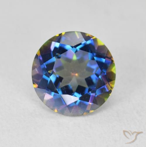 2.00ct Natürlicher Mehrfarbig Mystischer Quarz, Runden, VVS