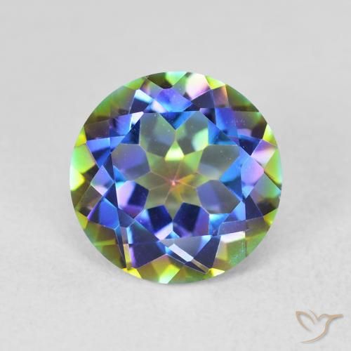 3.47ct Natürlicher Mehrfarbig Mystischer Quarz, Runden, VVS