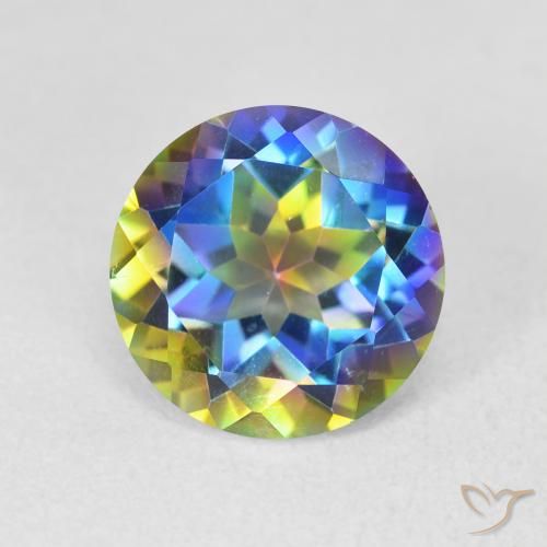 3.55ct Natürlicher Mehrfarbig Mystischer Quarz, Runden, VVS