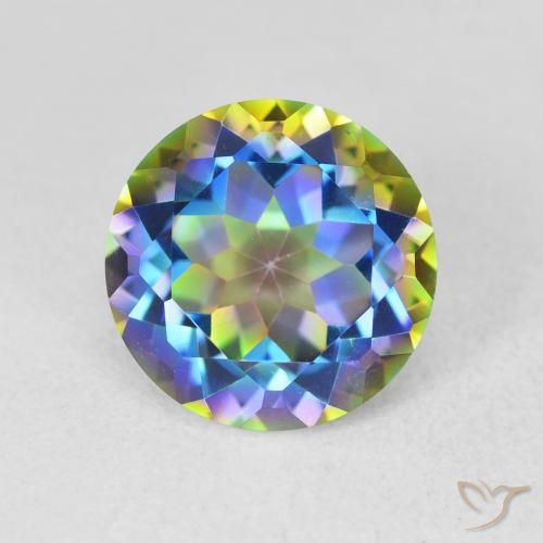 3.59ct Natürlicher Mehrfarbig Mystischer Quarz, Runden, VVS