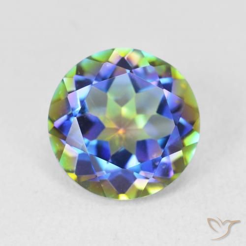 3.51ct Natürlicher Mehrfarbig Mystischer Quarz, Runden, VVS