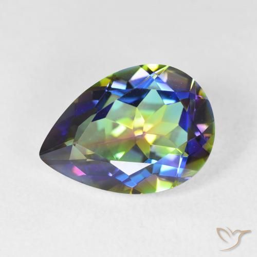 4.99ct Natürlicher Mehrfarbig Mystischer Quarz, Birnenform, VVS