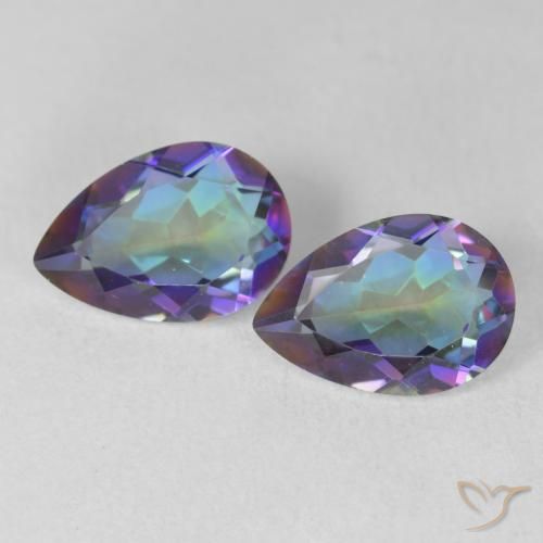 3.40 ct natürliche Mehrfarbig Mystischer Quarz-Edelsteine, Birnenform, VVS-VS