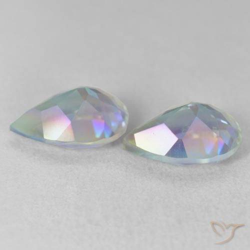 3.58 ct natürliche Mehrfarbig Mystischer Quarz-Edelsteine, Birnenform, VVS-VS