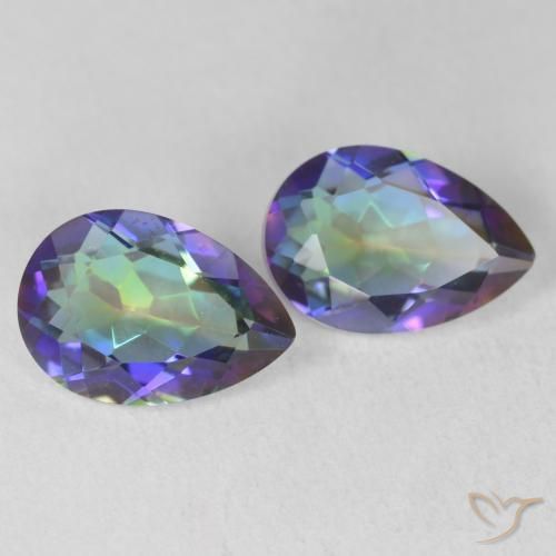 3.68 ct natürliche Mehrfarbig Mystischer Quarz-Edelsteine, Birnenform, VVS-VS