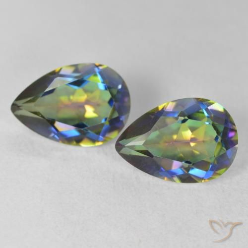 3.87ctw Natürlicher Mehrfarbig Mystischer Quarz, Birnenform, VVS-VS