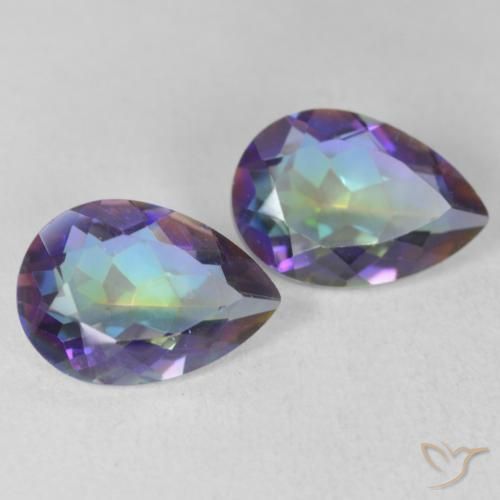 3.32 ct natürliche Mehrfarbig Mystischer Quarz-Edelsteine, Birnenform, VVS-VS