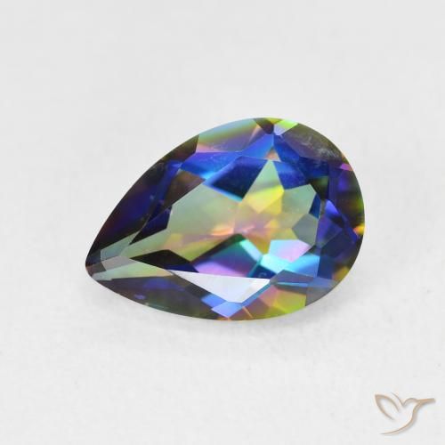 1.87ct Natürlicher Mehrfarbig Mystischer Quarz, Birnenform, VVS