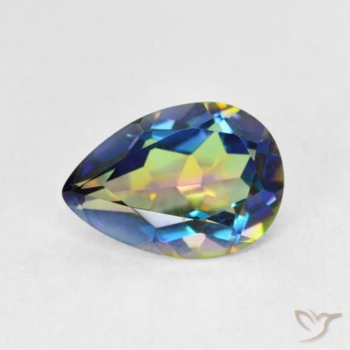 1.82ct Natürlicher Mehrfarbig Mystischer Quarz, Birnenform, VVS