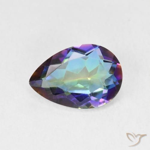 1.72ct Natürlicher Mehrfarbig Mystischer Quarz, Birnenform, VVS-VS