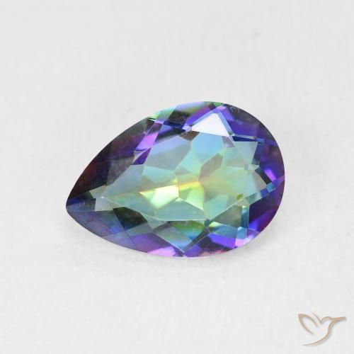1.72ct Natürlicher Mehrfarbig Mystischer Quarz, Birnenform, VVS-VS