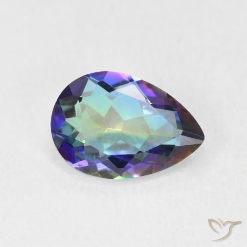 1.78ct Natürlicher Mehrfarbig Mystischer Quarz, Birnenform, VVS-VS