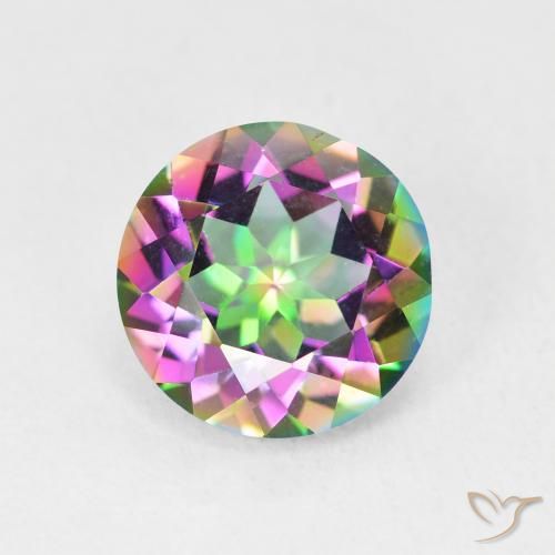 3.34ct Natürlicher Mehrfarbig Mystischer Quarz, Runden, VVS-VS