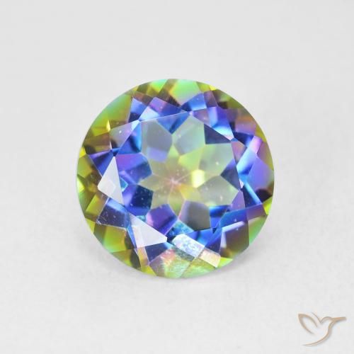 3.51ct Natürlicher Mehrfarbig Mystischer Quarz, Runden, VVS-VS