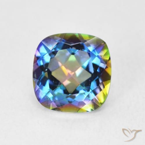2.08ct Natürlicher Mehrfarbig Mystischer Quarz, Kissen, VVS-VS