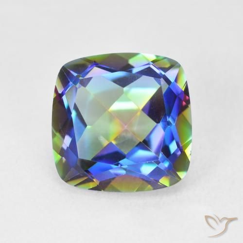 6.65ct Natürlicher Mehrfarbig Mystischer Quarz, Kissen, VVS-VS