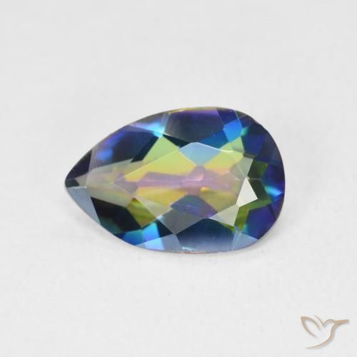 2.24ct Natürlicher Mehrfarbig Mystischer Quarz, Birnenform, VVS-VS