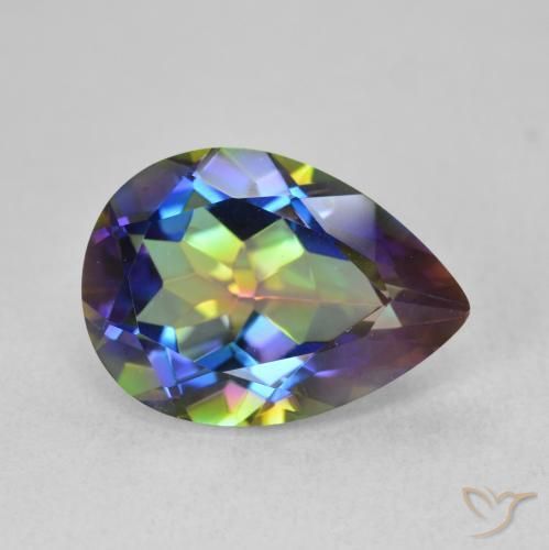 5.02ct Natürlicher Mehrfarbig Mystischer Quarz, Birnenform, VVS