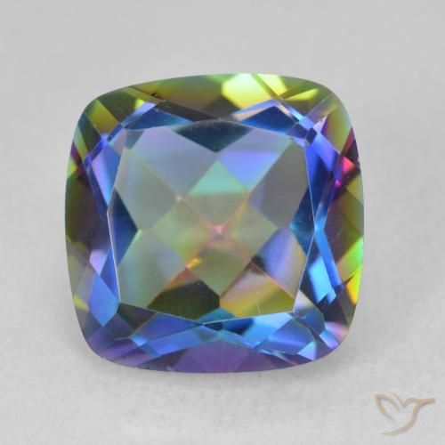 6.70ct Natürlicher Mehrfarbig Mystischer Quarz, Kissen, VVS