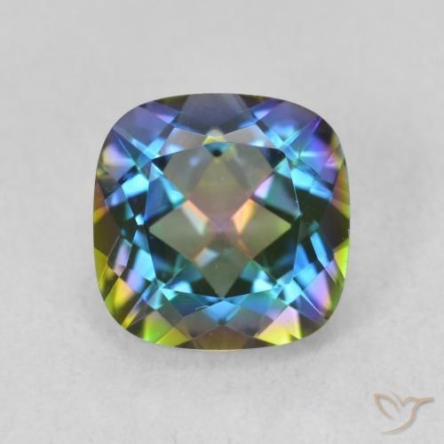 2.05ct Natürlicher Mehrfarbig Mystischer Quarz, Kissen, VVS