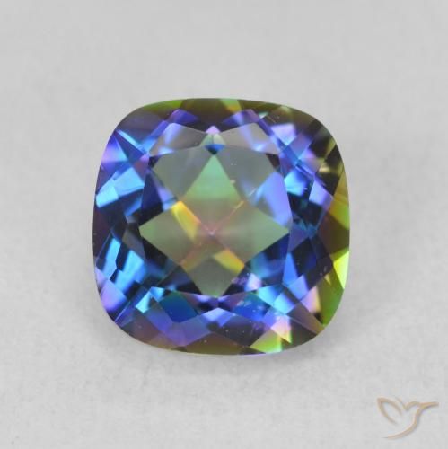 2.13ct Natürlicher Mehrfarbig Mystischer Quarz, Kissen, VVS
