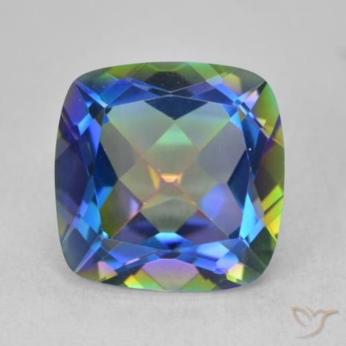 6.70ct Natürlicher Mehrfarbig Mystischer Quarz, Kissen, VVS