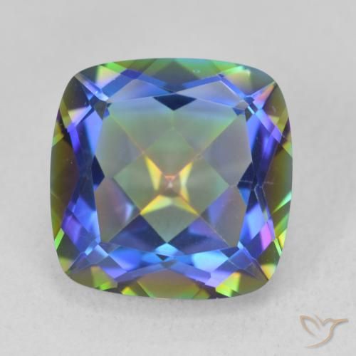 6.73ct Natürlicher Mehrfarbig Mystischer Quarz, Kissen, VVS