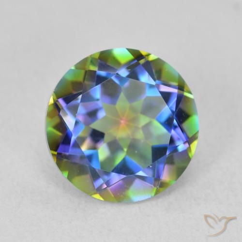 3.41ct Natürlicher Mehrfarbig Mystischer Quarz, Runden, VVS