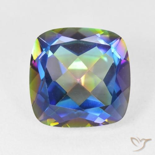 6.91ct Natürlicher Mehrfarbig Mystischer Quarz, Kissen, VVS