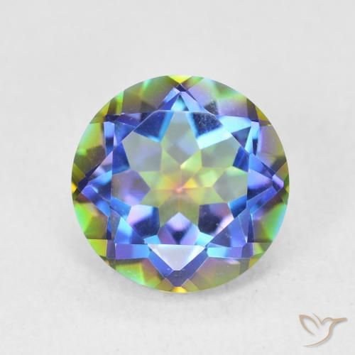 3.57ct Natürlicher Mehrfarbig Mystischer Quarz, Runden, VVS
