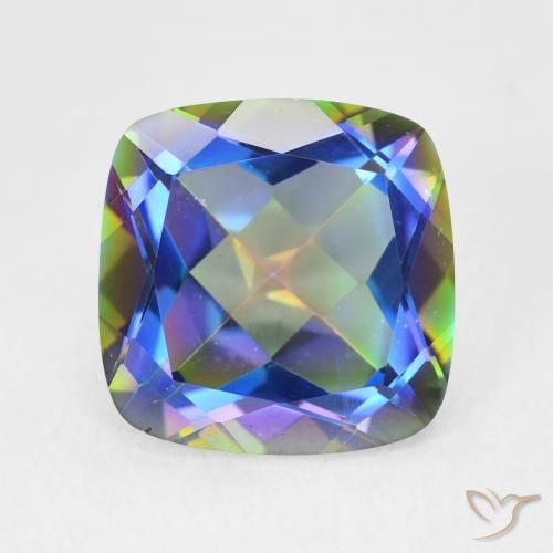 6.85ct Natürlicher Mehrfarbig Mystischer Quarz, Kissen, VVS