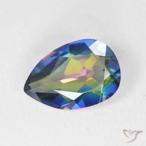 2.57ct Natürlicher Mehrfarbig Mystischer Quarz, Birnenform, VVS