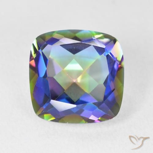 6.64ct Natürlicher Mehrfarbig Mystischer Quarz, Kissen, VVS