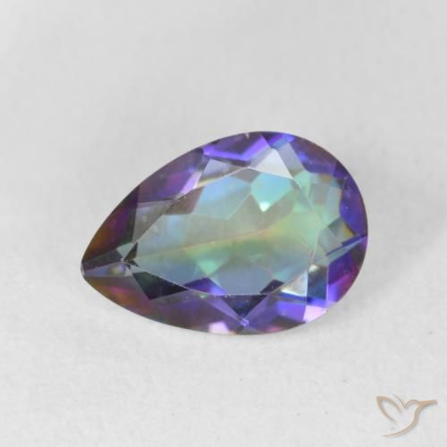 1.78ct Natürlicher Mehrfarbig Mystischer Quarz, Birnenform, VS