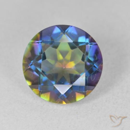 3.33ct Natürlicher Mehrfarbig Mystischer Quarz, Runden, VVS-VS