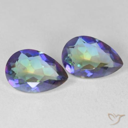 3.27 ct natürliche Mehrfarbig Mystischer Quarz-Edelsteine, Birnenform, VVS-VS