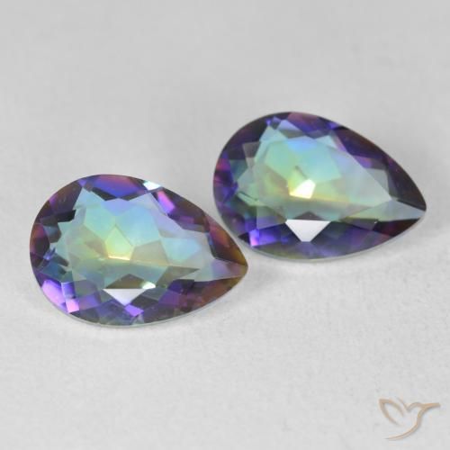 3.42 ct natürliche Mehrfarbig Mystischer Quarz-Edelsteine, Birnenform, VVS-VS
