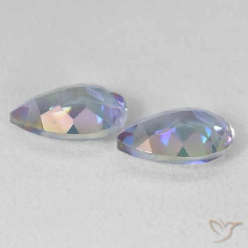 3.42 ct natürliche Mehrfarbig Mystischer Quarz-Edelsteine, Birnenform, VVS-VS