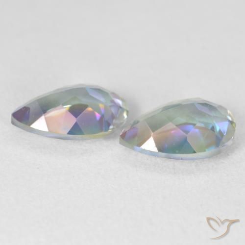 3.37 ct natürliche Mehrfarbig Mystischer Quarz-Edelsteine, Birnenform, VVS-VS