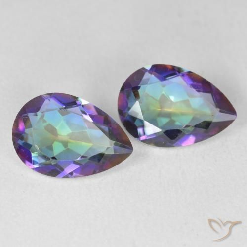 3.44 ct natürliche Mehrfarbig Mystischer Quarz-Edelsteine, Birnenform, VVS-VS